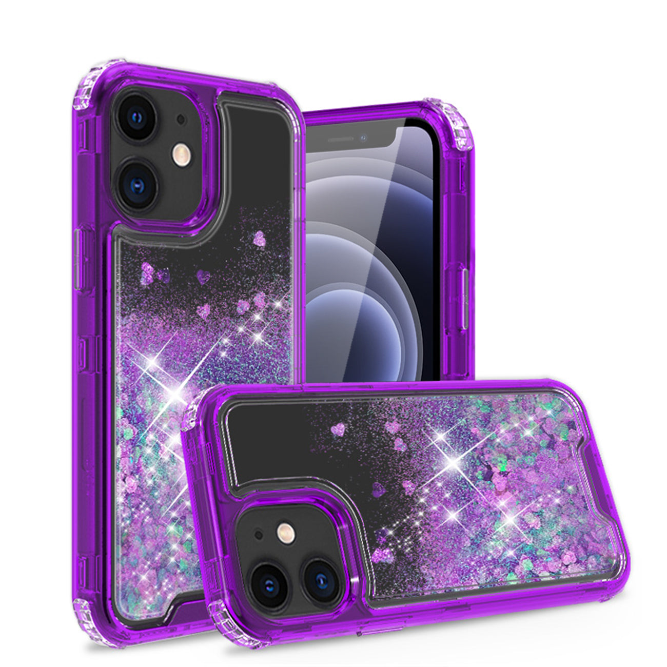 Kickstand Ring Holder TPU Shockproof Case With Magnetic Car MountAPPLE IPHONE 12 MINI In Purple